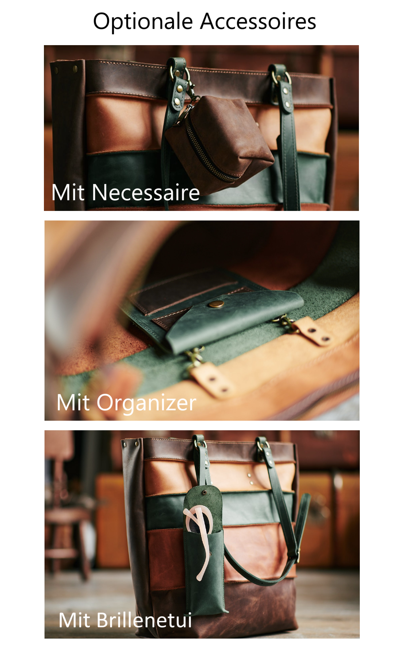 _Große und stilvolle handgefertigte Ledertasche
