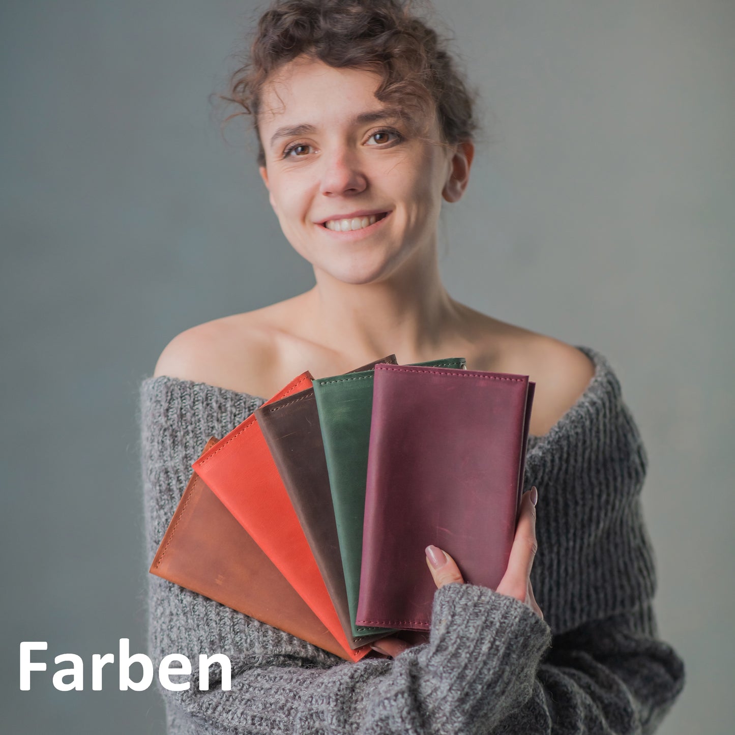 Handgefertigter praktischer Ledershopper mit verstellbarem Schulterriemen und Vordertaschen