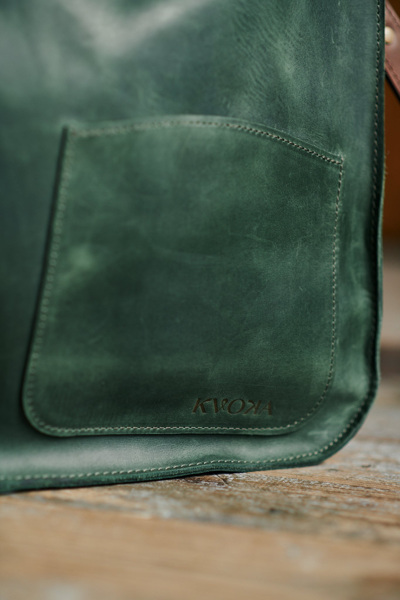 _Handgefertigter Leder-shopper mit Zubehörtasche (Necessaire)