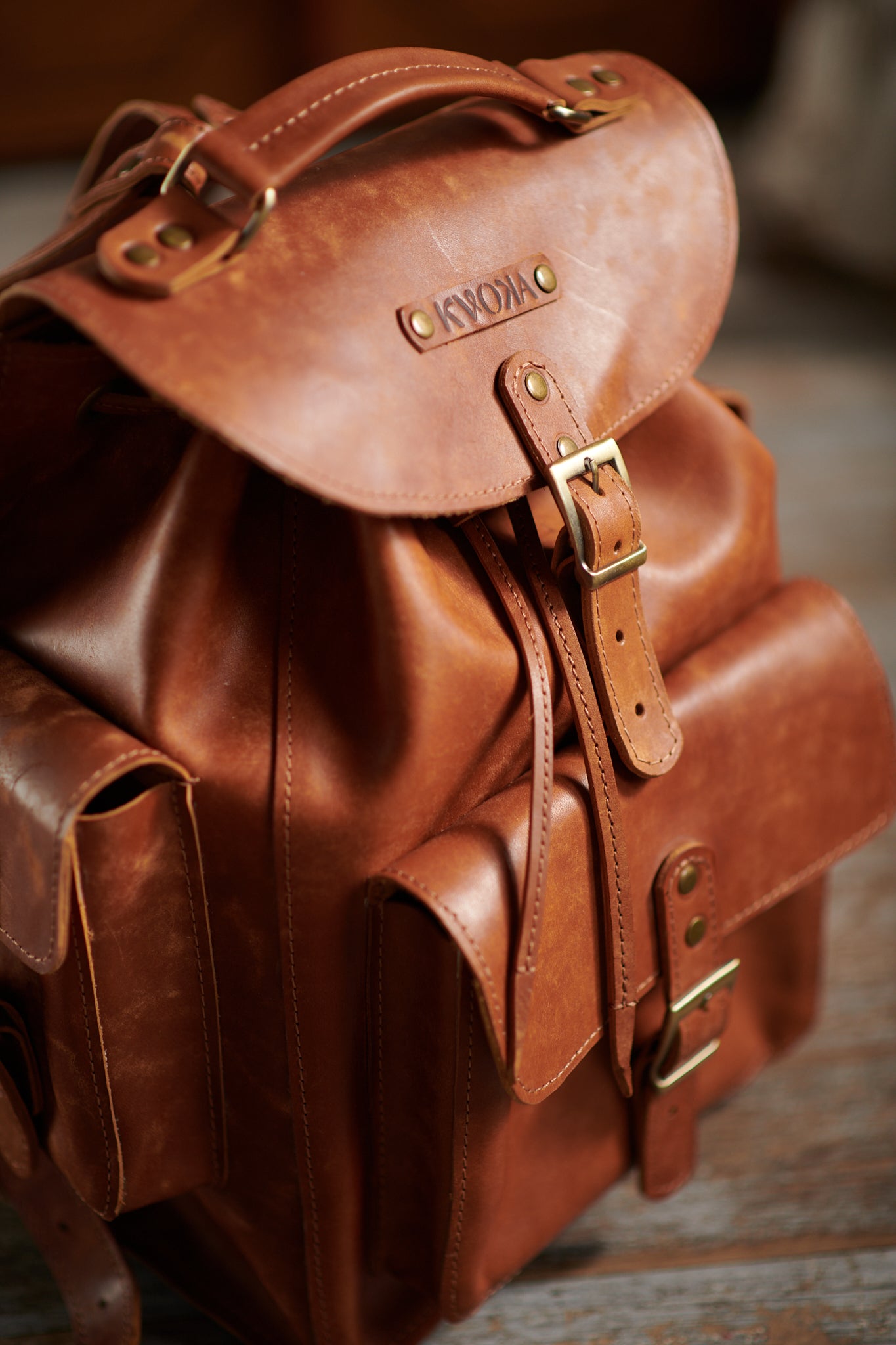 Leder-Rucksack: handgefertigt und langlebig.