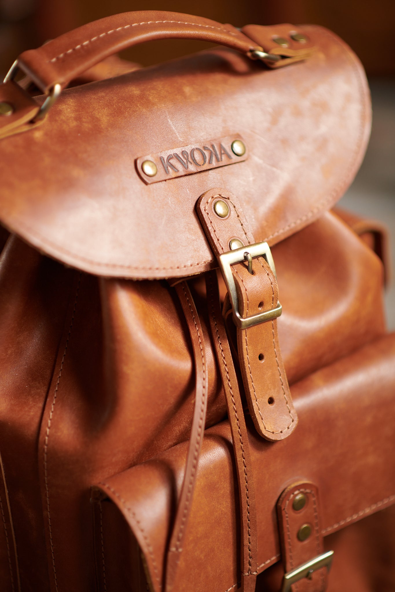 Leder-Rucksack: handgefertigt und langlebig.