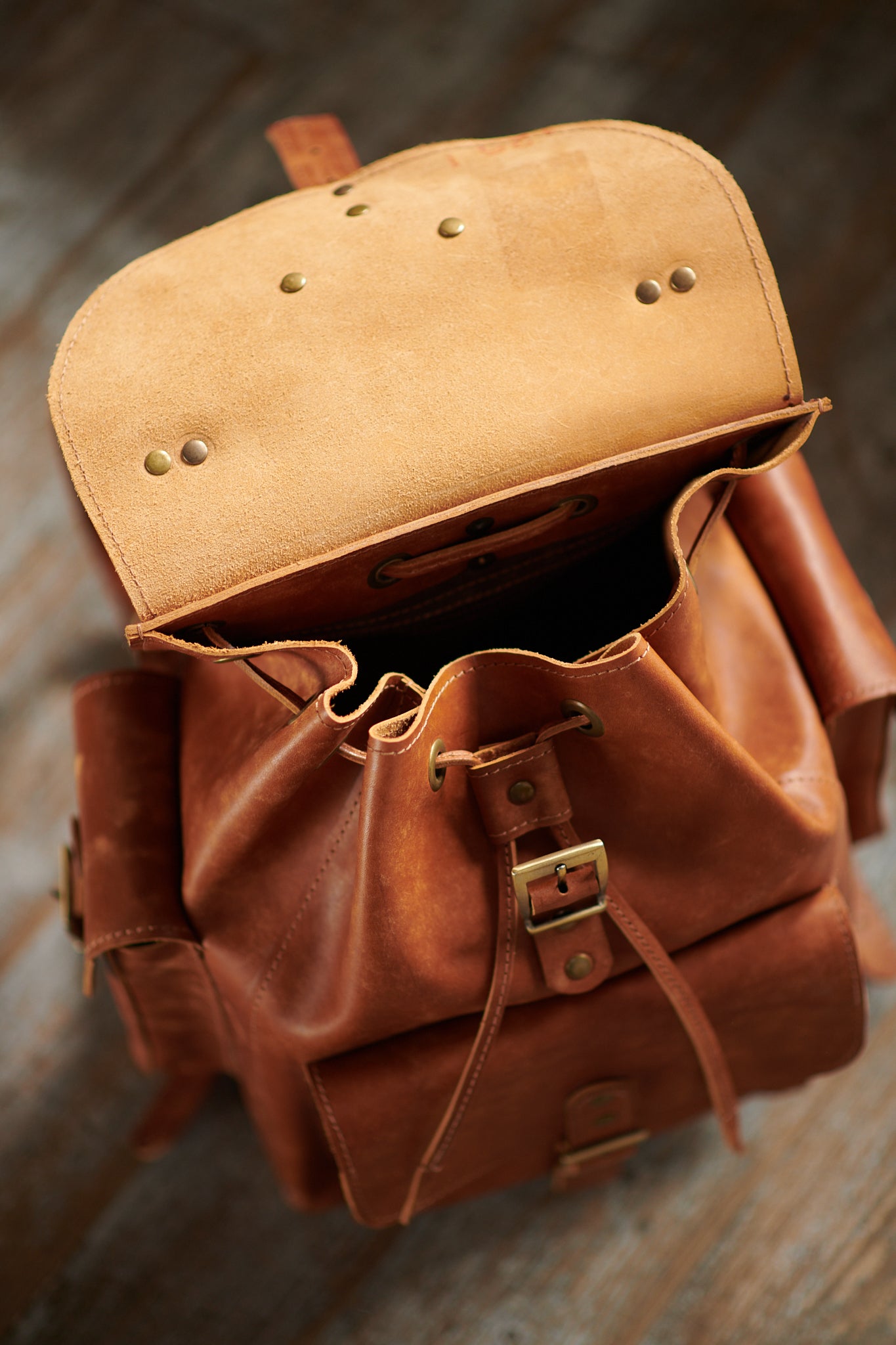 Leder-Rucksack: handgefertigt und langlebig.