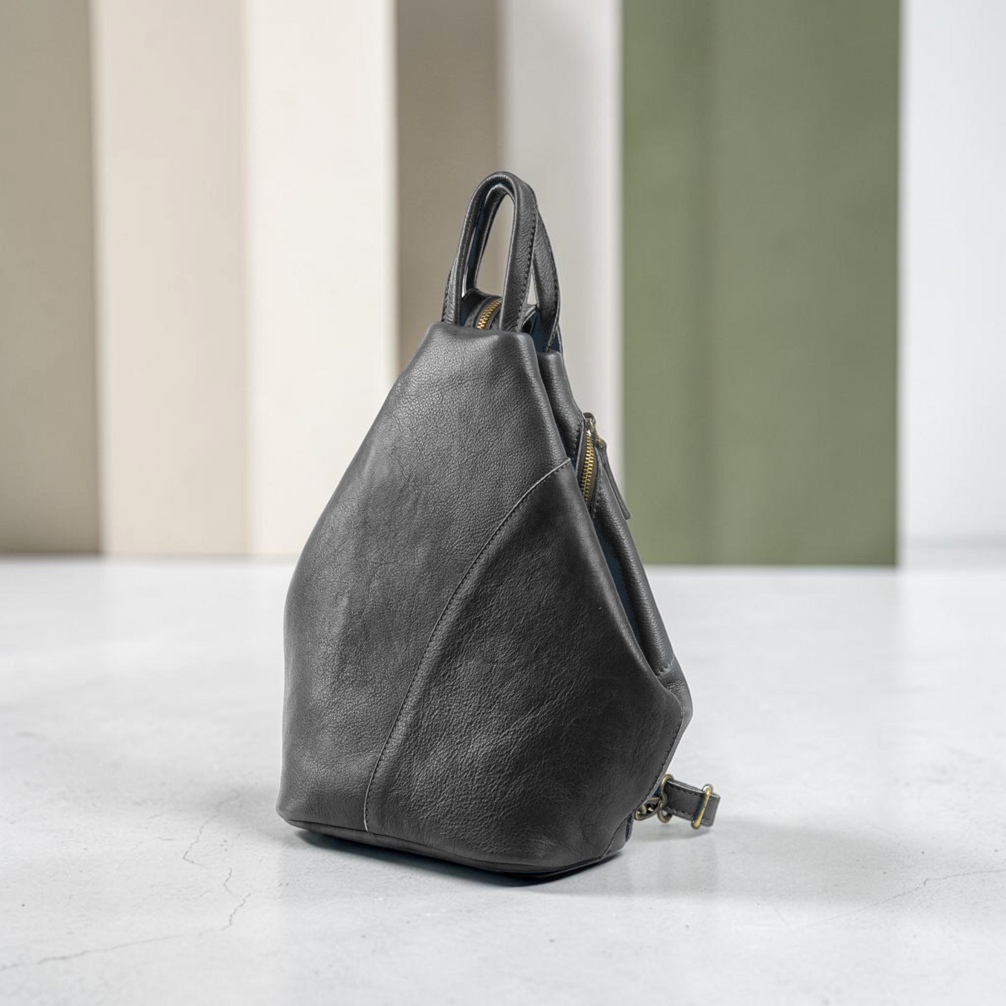 Anti-Diebstahl Lederrucksack Damen mit verstecktem Reißverschluss handgemacht