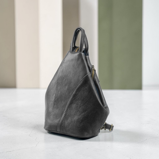 Anti-Diebstahl Lederrucksack Damen mit verstecktem Reißverschluss handgemacht