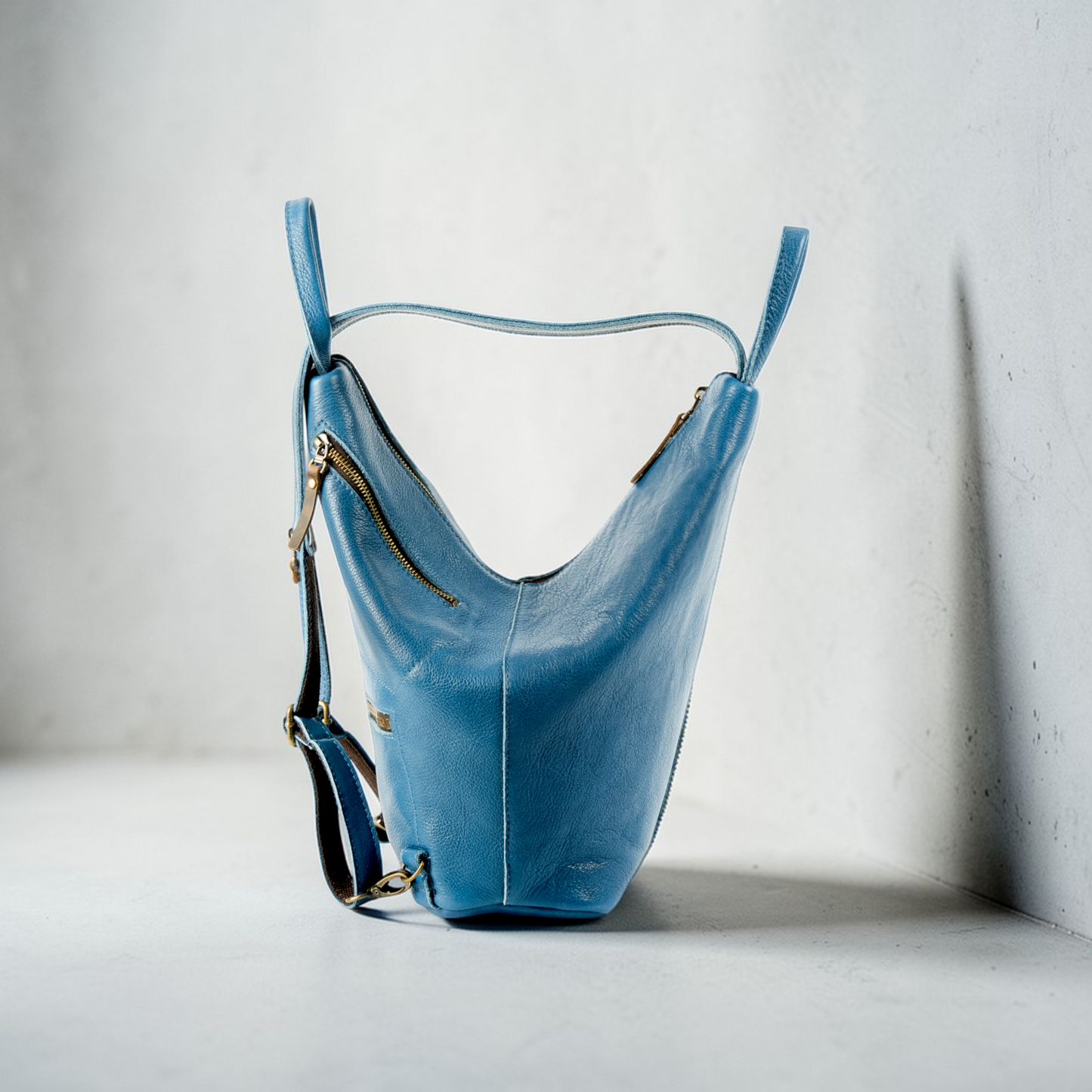 Anti-Diebstahl Lederrucksack Damen mit verstecktem Reißverschluss handgemacht