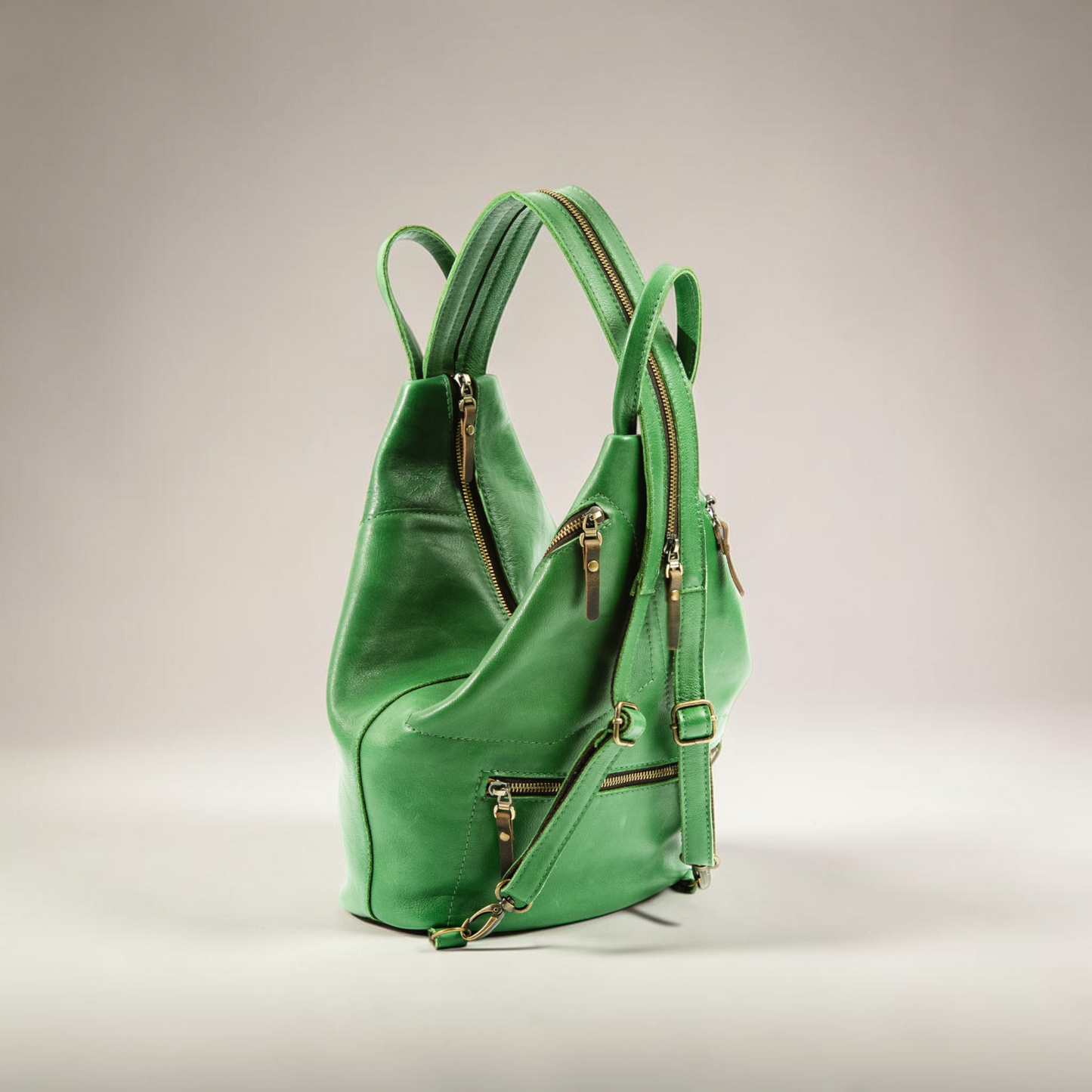 Anti-Diebstahl Lederrucksack Damen mit verstecktem Reißverschluss handgemacht